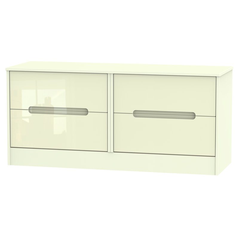 Fully Assembled Vernon 4 Drawer Chest, Cream Gloss/Cream Gloss
