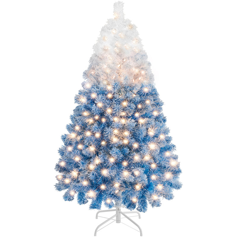Arbre de Noël artificiel floqué Lake Lake, Illuminée, 4.5'