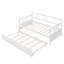 Structure de lit de jour simple avec lit gigogne, fabriquée en bois de qualité pour des besoins polyvalents Structure solide coulissante blanche
