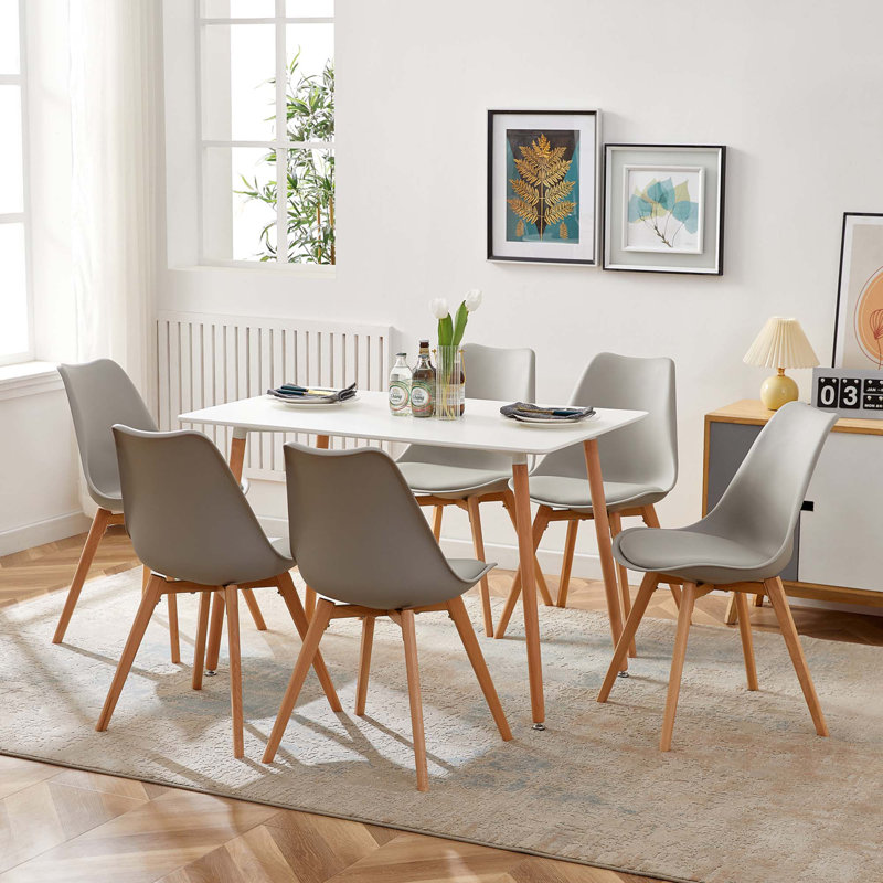 Eilish Upholstered Dining Chair, Grey, 6