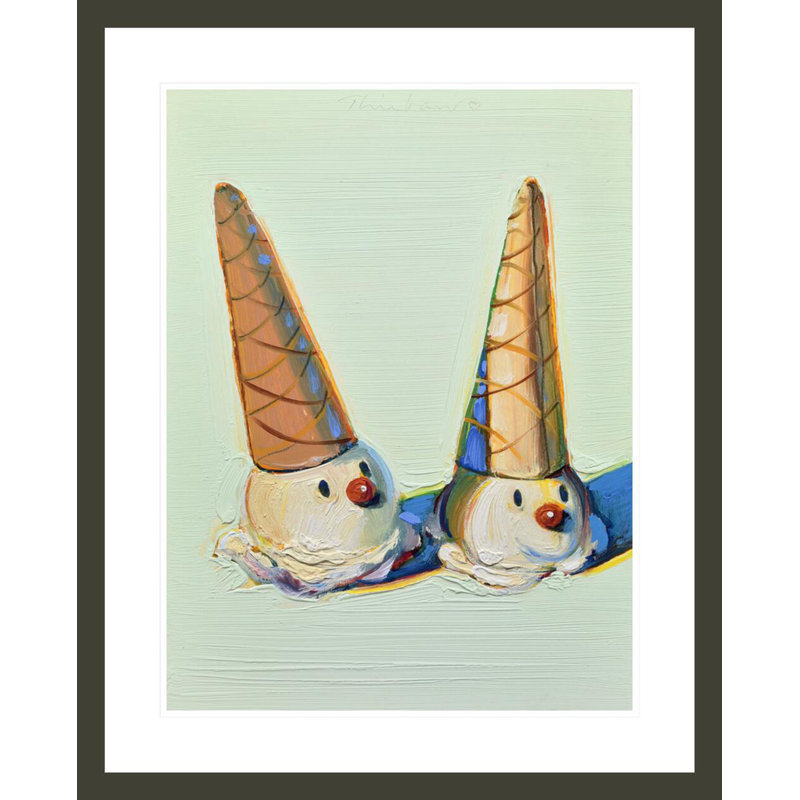 «Jolly Cones» par Wayne Thiebaud - Estampe numérique encadrée, H 28,64 po x l 23,5 po