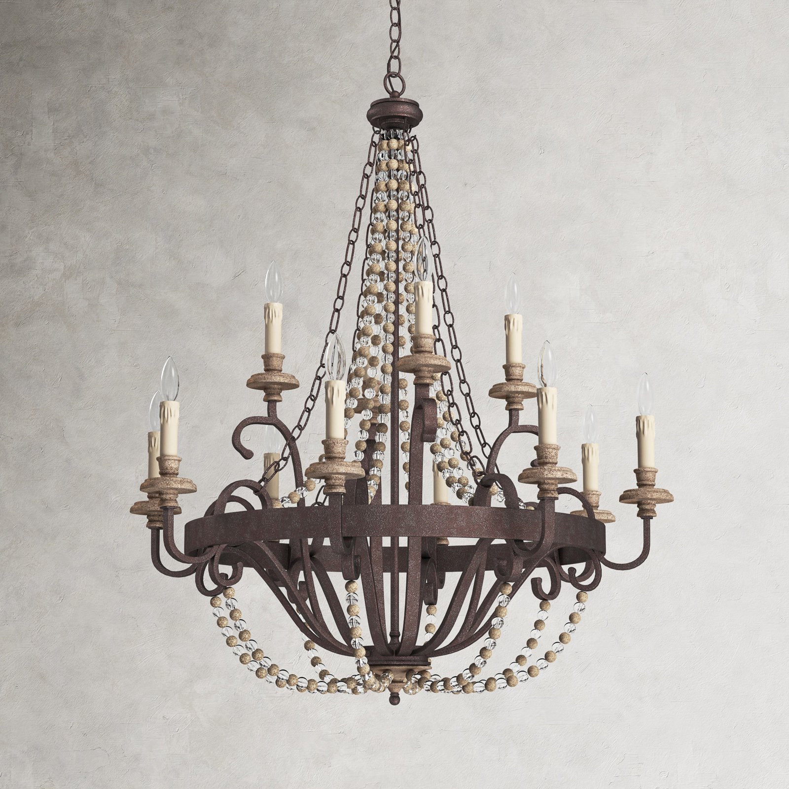 Aaden 12 - Light Metal Dimmable Empire Chandelier