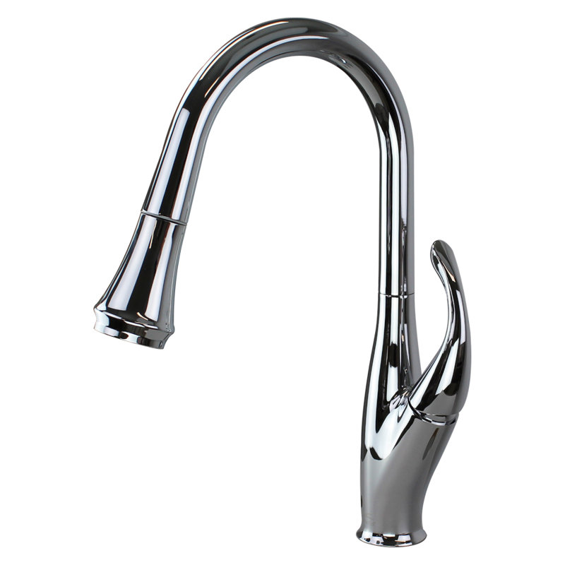 Transolid Layla Pull Out Kitchen Faucet, Polished Chrome