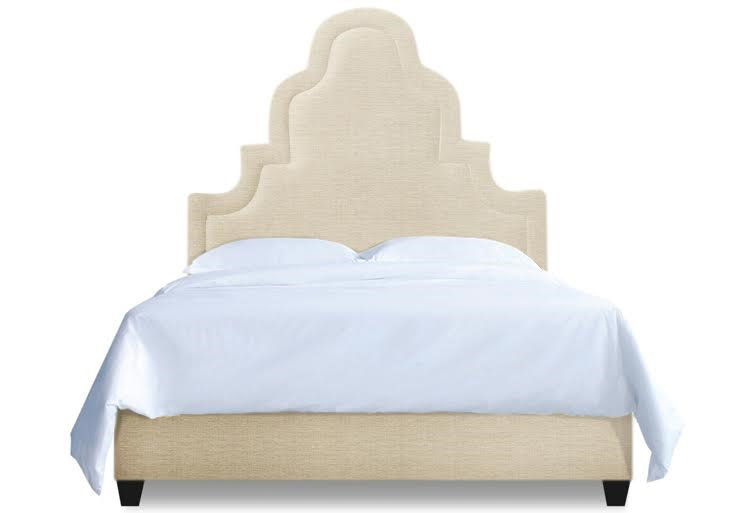 Meela Velvet Bed, King, Emanuel White
