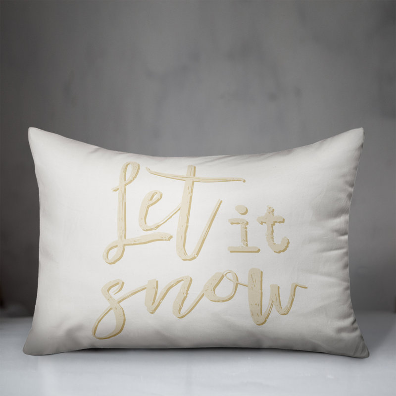  Cream Snowflakes Rectangular Throw Cushion