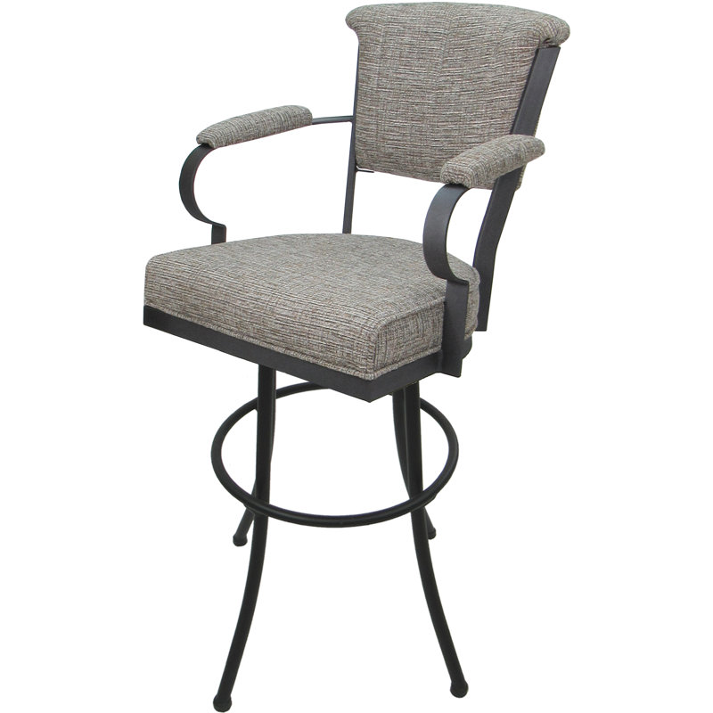 Tabouret pivotant en métal Bethel, Gris