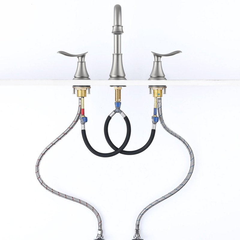 Bathroom faucet with 360 degree turn spout, Brushed Nickel