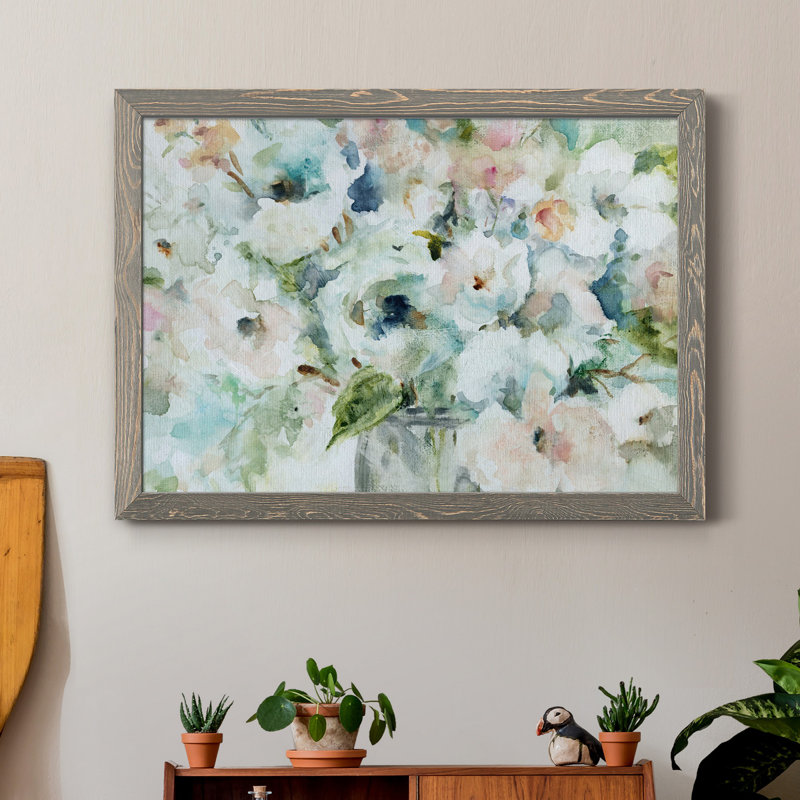 Blooming Softly - Reproduction d'art sur toile encadrée, Encadré gris, H 31,5 po x l 23,5 po x P 1,5 po