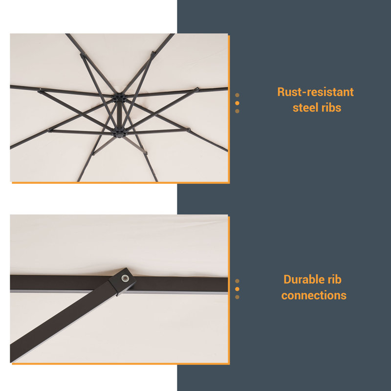 Parasol excentré de patio 10', Beige