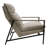Rosmaria Upholstered Accent Chair with Metal Frame & Solid Wood Armrests
