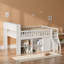 Lit mezzanine peu encombrant avec tablettes de rangement, tête de lit avec lumière DEL-123101673-123101672