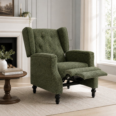Upholstered Tweed Wingback Chair