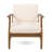 Cream Club Chair Made Of Strong Wood, 32.36” Height Available Wood Patio With Slat Panels, 25.50” Arm Option-490447497