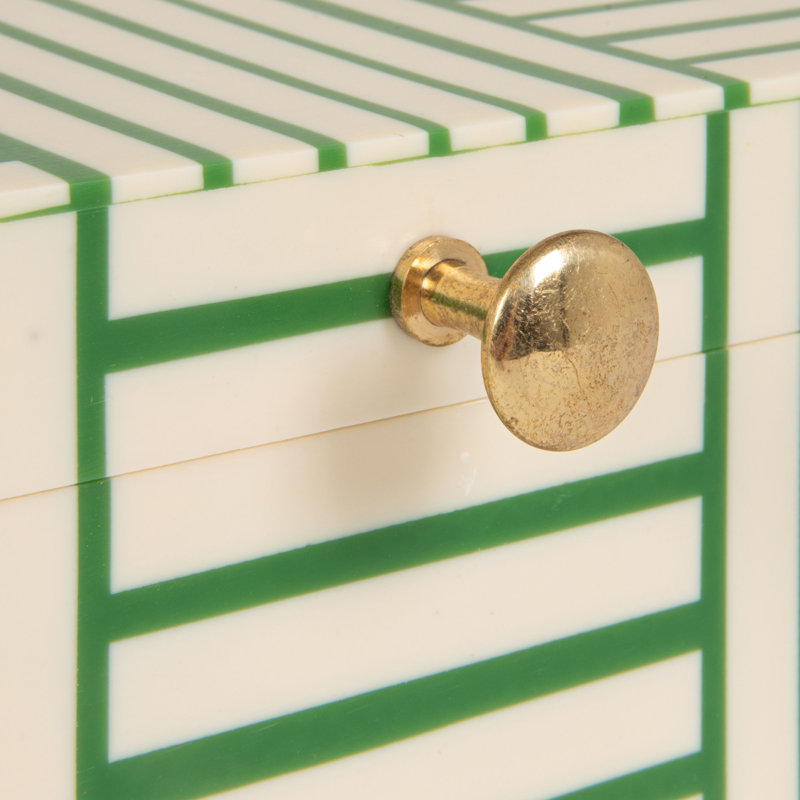 Boîte de rangement en résine Jona, Vert