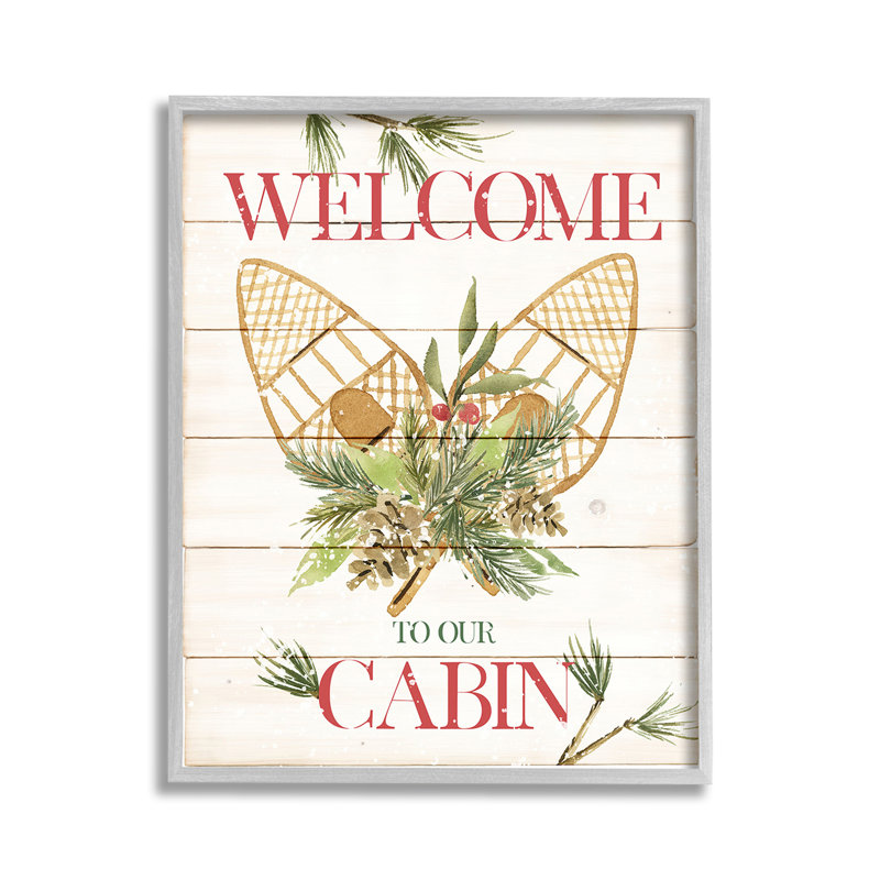 «Rustic Cabin Welcome», art de la giclée encadrée par Deane Beesley, Estampe numérique Farmhouse, H 14 po x l 11 po