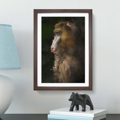 Mandrill Monkey in Abstract - Framed Print