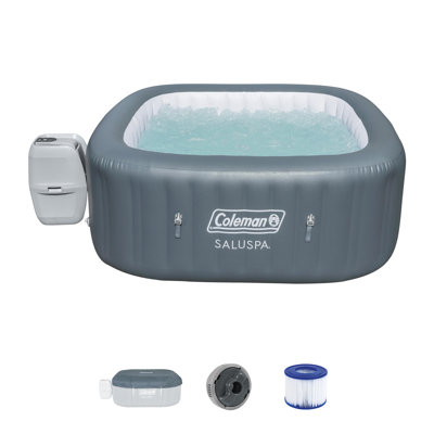 Coleman SaluSpa AirJet 6 Person Inflatable Square Hot Tub with 114 Jets