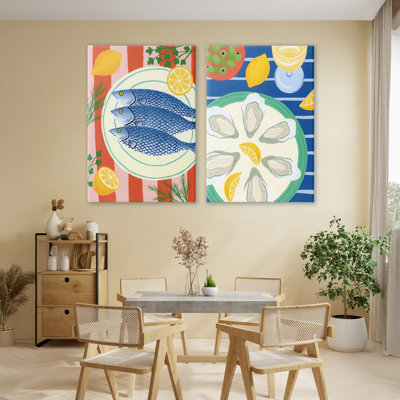Ensemble de 2 pièces de fruits de mer et de fruits de mer, design par Courtney Haley