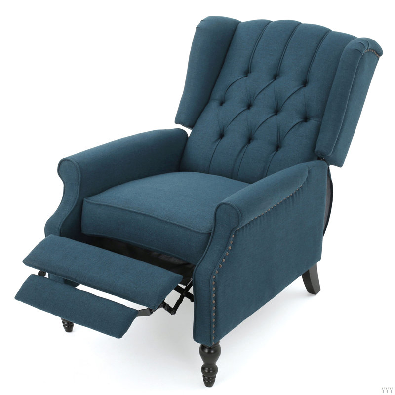 Fauteuil inclinable capitonné en tissu, Bleu très foncé