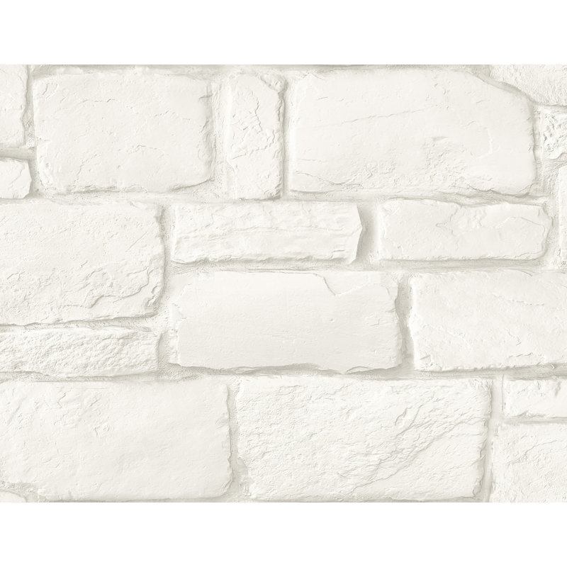 Brick Vinyl Wallpaper Roll, Ivory