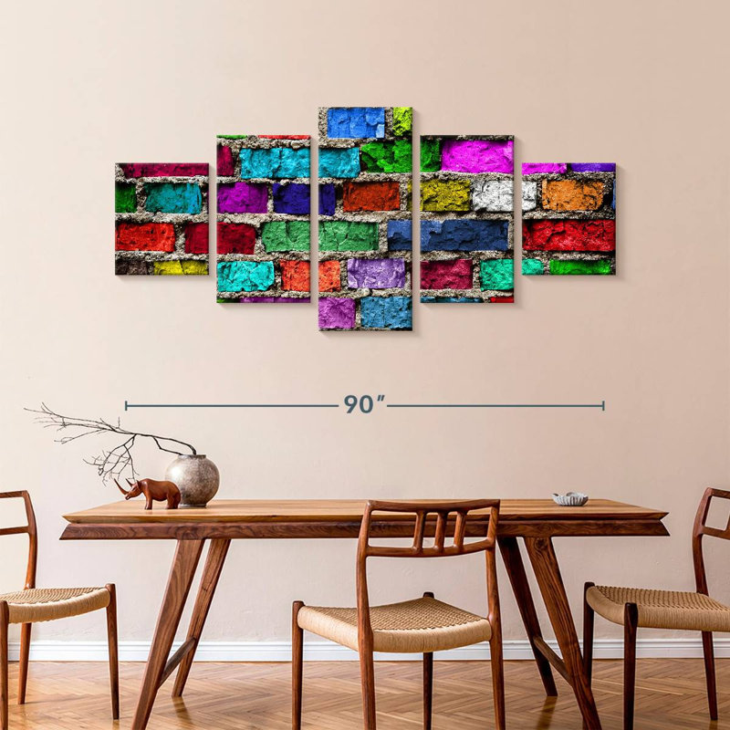 Rainbow Bricks, 42" H x 92" W