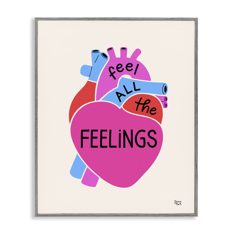 «Feel All The Feelings», estampe numérique encadrée noire par Jessica Beck, Estampe numérique Farmhouse, H 20 po x l 16 po