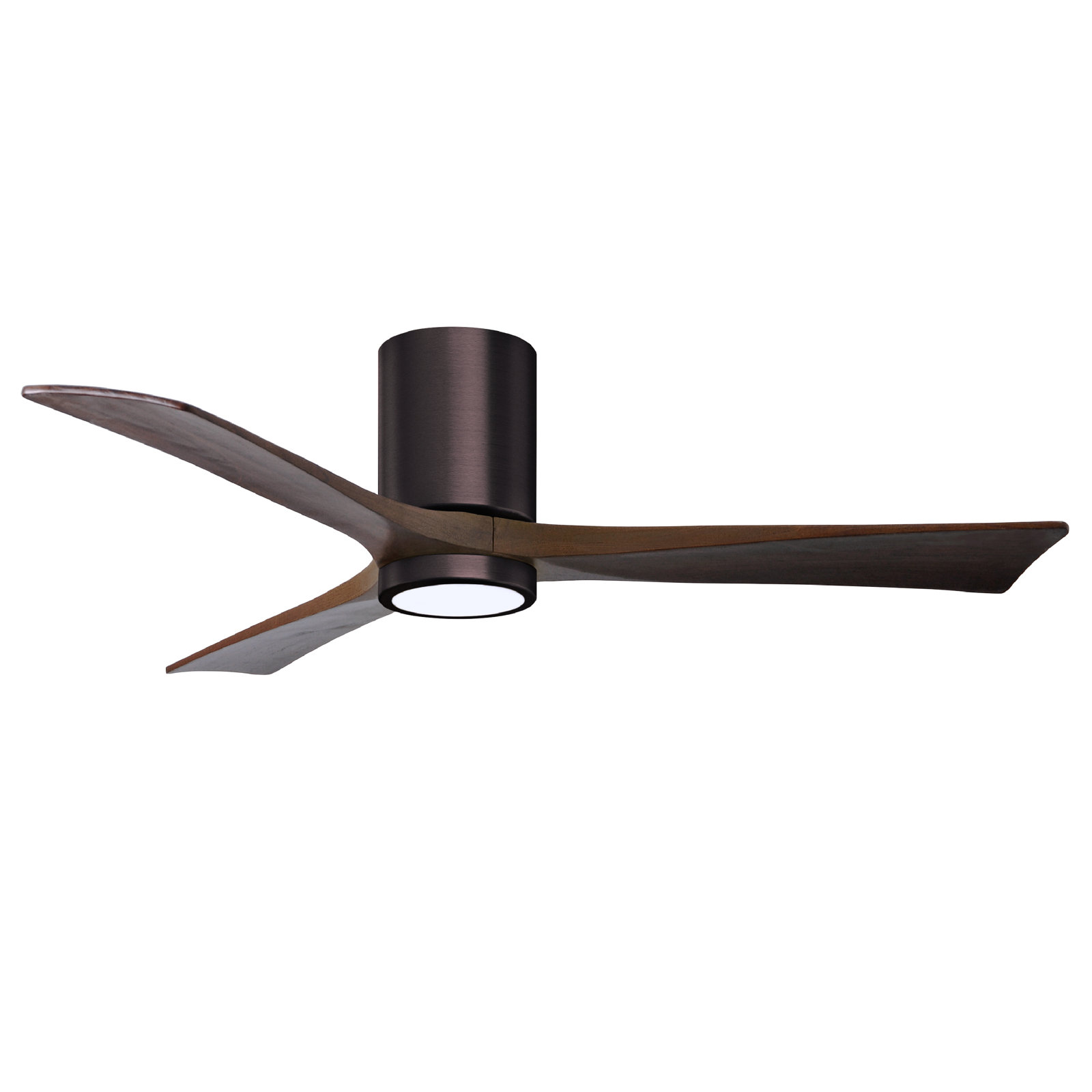 Olivier 3 Blade Ceiling Fan with LED Light Kit, Walnut, Brushed Bronze, 52"