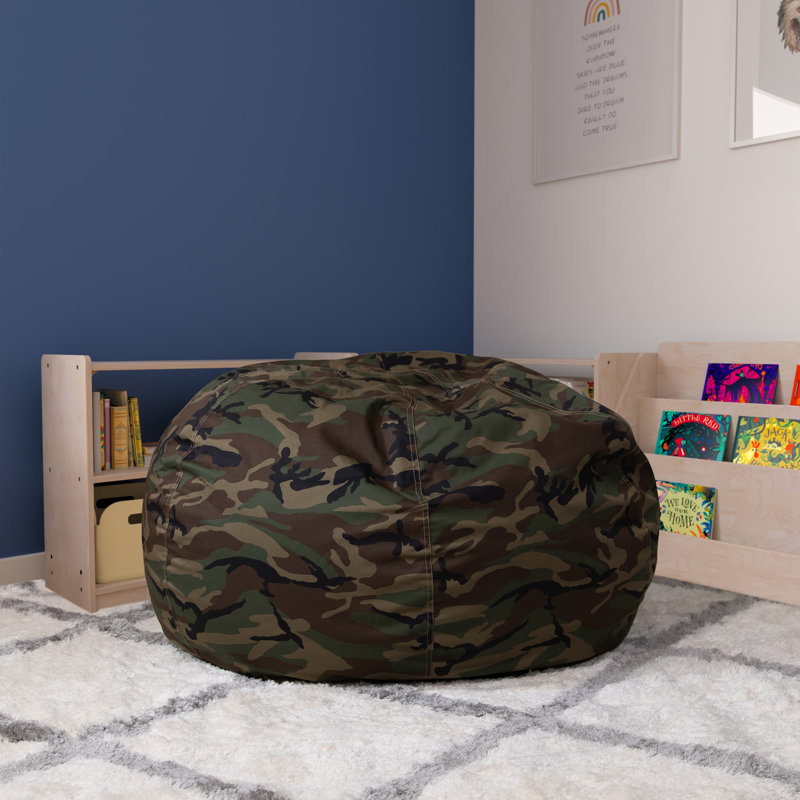 Fauteuil à billes en coton Classic, Grand, Sergé de coton camouflage