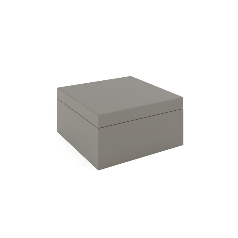 Jut Outdoor Ottoman with Cushion, Steel