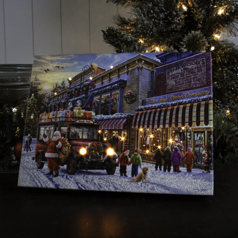 Christmas Toy Store 8x6 Mini Lighted Easel Back