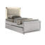 Mobilier de chambre à coucher contemporain avec lit simple tapissier Glam Pearl White-1705959483