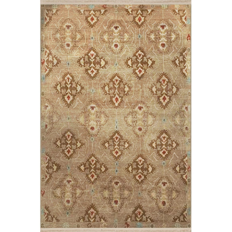 Floral Themed Traditional Motif Patterned Fringed Vintage Decorative Carpet, Runner 2'6" x 9'11"