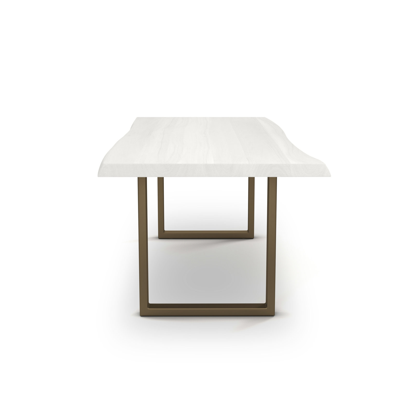 Colin Dining Table, Brass, White Wash, 29.75"H x 92"L x 40"W