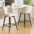 Modern Swivel Upholstered Counter Stool with Durable Metal Frame-381886291
