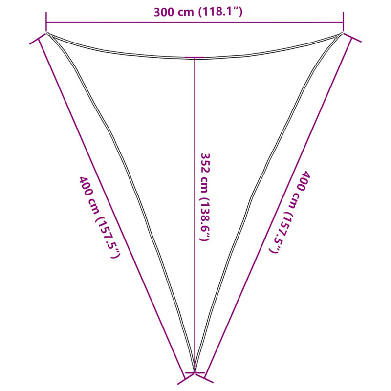 Loralee 3m x 5m Triangular Shade Sail