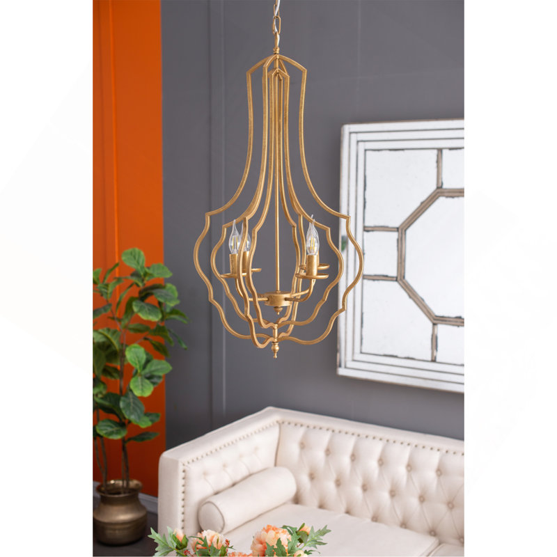 Lustre à 4 lumières en métal, luminaire suspendu avec chaîne réglable pour le vestibule de la salle à manger de la cuisine, ampoule non incluse