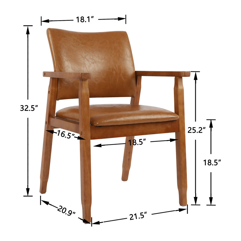 Artell 18.5'' H Upholstered Dining Chair, Brown PU