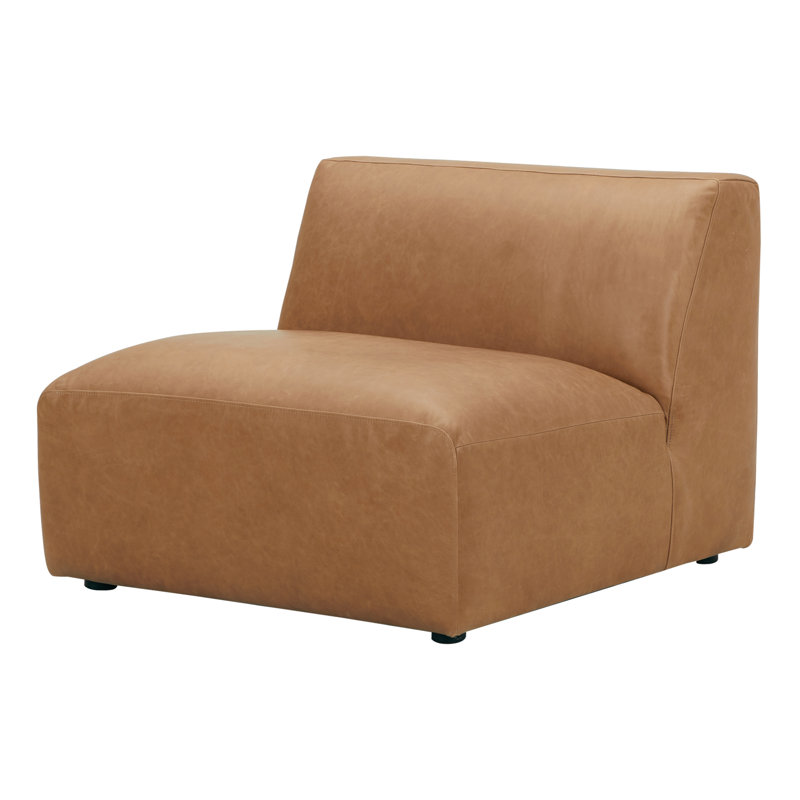 Fauteuil de chambre en cuir véritable Morell