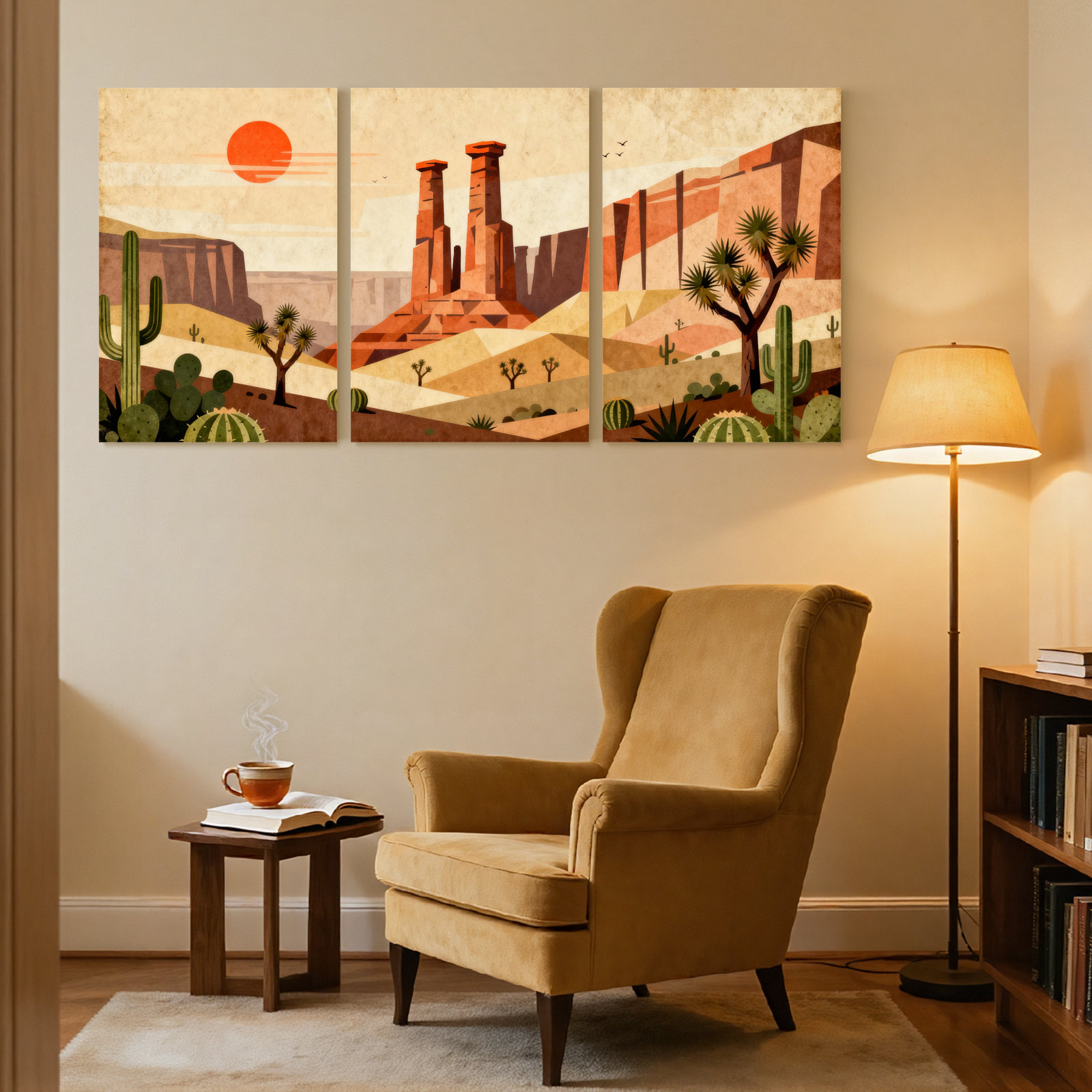 Winston Porter Landscape & Nature Desert Landscape With Cacti And Rock ...
