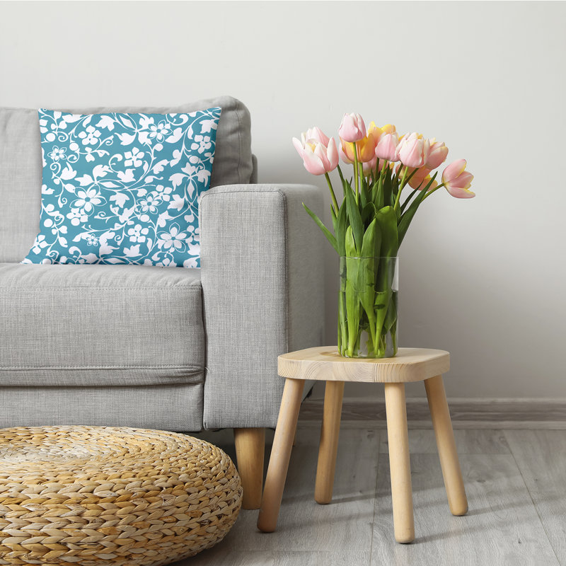 Coussin décoratif Evelyn, 20 po x 20 po, Turquoise