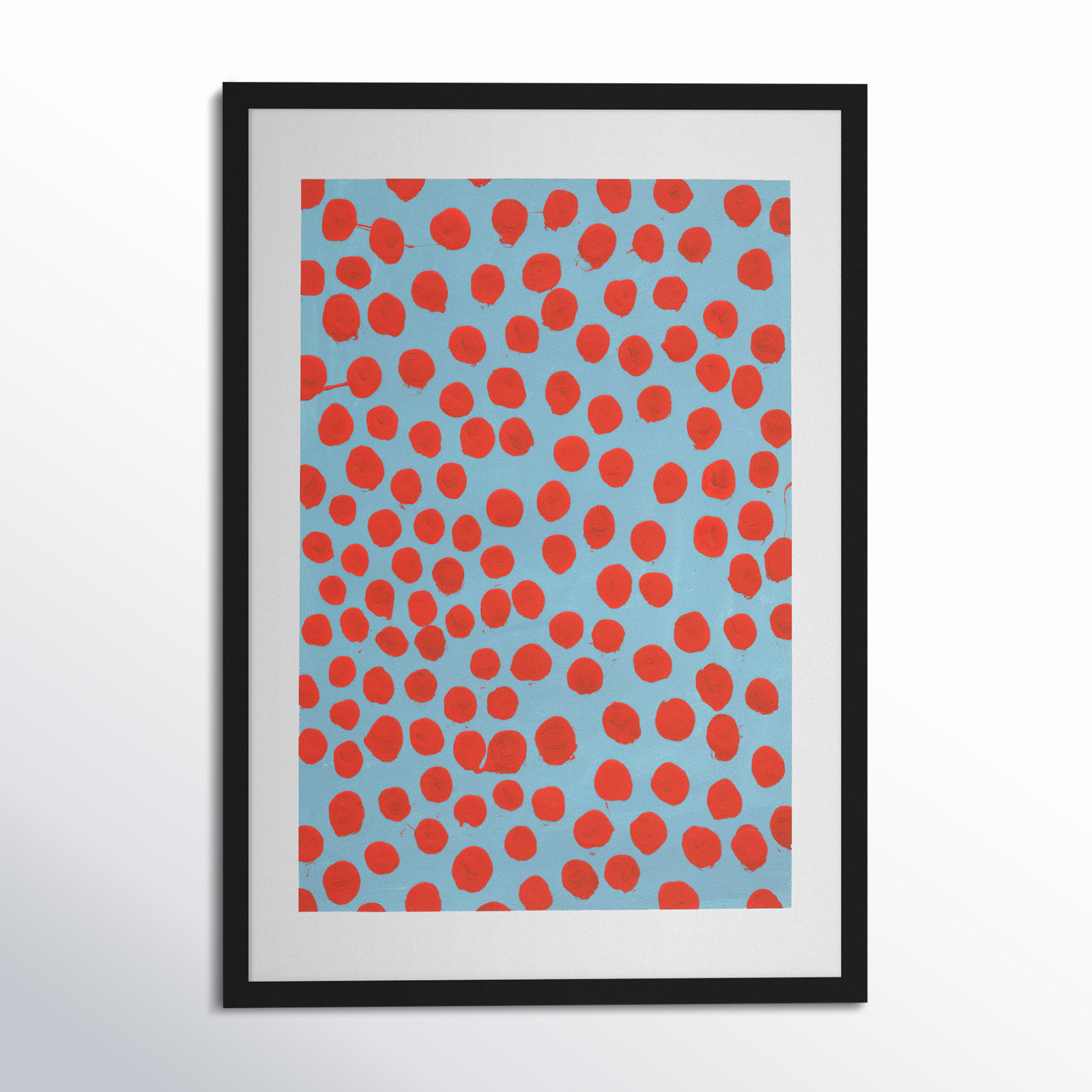 Orient Red On Blue Gray by Michela Sorrentino, Black, 20" H x 14" W x 1.25" D
