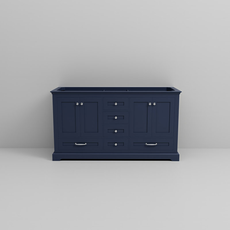 Dukes 59" Freestanding Double Vanity Cabinet in Navy Blue