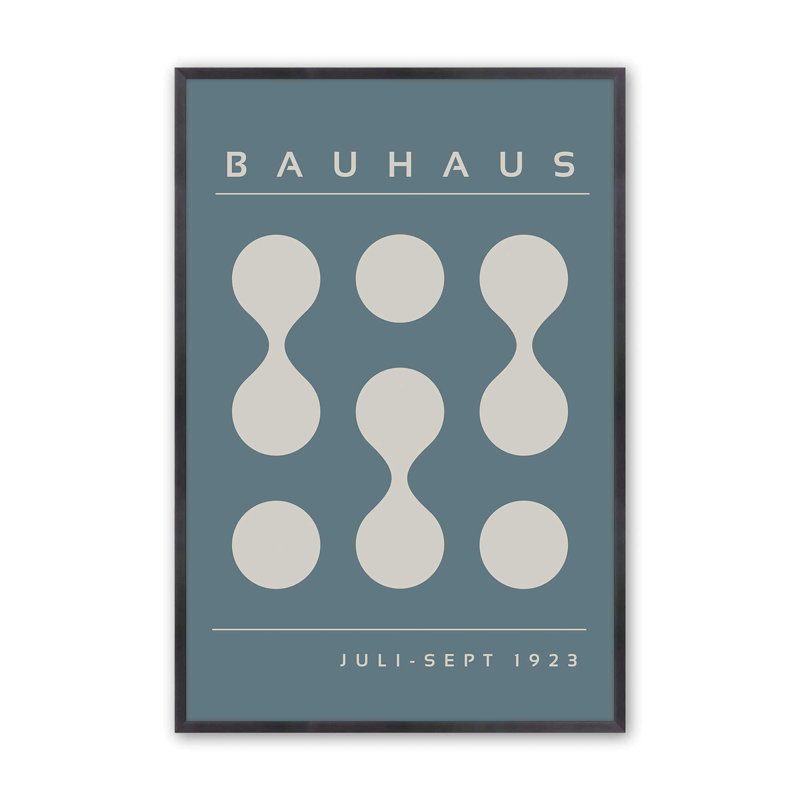Impression de tempête Bauhaus Flow II bleu, Reproduction encadrée sans passe-partout, Zinc patiné, H 11,25 po x l 9,25 po