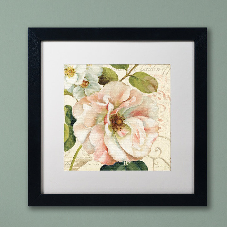 Les Jardin II Black Wood Framed Canvas Art, 11 x 11