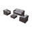 Biles Fully Assembled 5 Piece Rattan Sectional Seating Group with Cushions