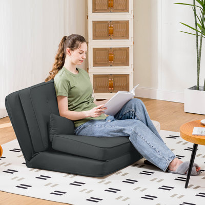 Folding Sofa Bed, Convertible Floor Sofa With Pillows, Fabric Floor Couch & Memory Foam Foldable Mattress With Washable Cover For Living Room, Guest Room, Dorm