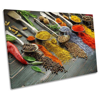 Spooned Spices Herbs Kitchen 1 Piece Wrapped Canvas Wall Art