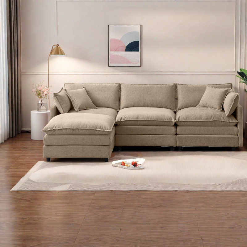 Canapés modulaires confortables avec chenille, style café pour le salon
