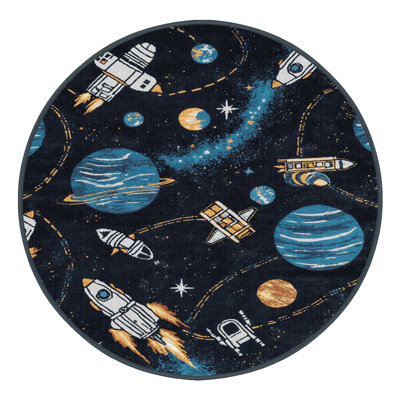 Machine Washable Space Gray Area Rug