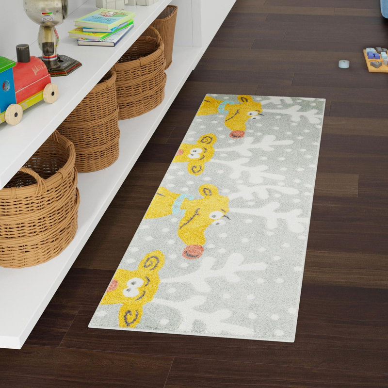 Tapis pour enfant Unique Loom Reindeers Whimsy, Tapis de couloir 2 pi 2 po x 5 pi 1 po